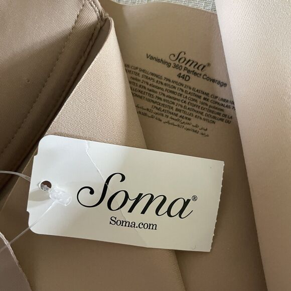 Soma Women’s Vanishing back full coverage Soft Tan Skin Color bra lines 44D NEW - Picture 6 of 11